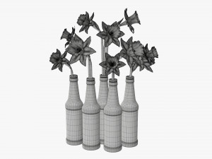 narcissus flower in a bottle vase 3D मॉडल