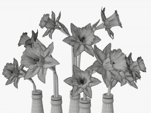 narcissus flower in a bottle vase 3D मॉडल