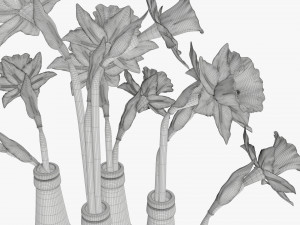 narcissus flower in a bottle vase 3D मॉडल