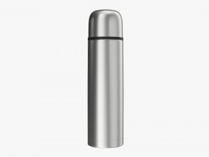 thermos with cup large stainless steel Modelo 3D