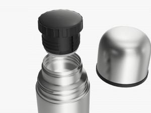 thermos with cup large stainless steel Modello 3D