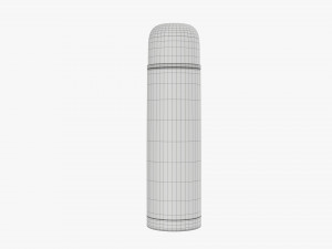 thermos with cup large stainless steel Modello 3D