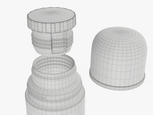 thermos with cup large stainless steel Modello 3D