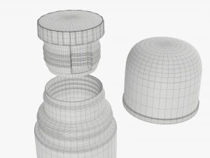 thermos with cup large stainless steel 3D Model