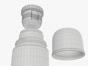 thermos with cup large stainless steel Modello 3D
