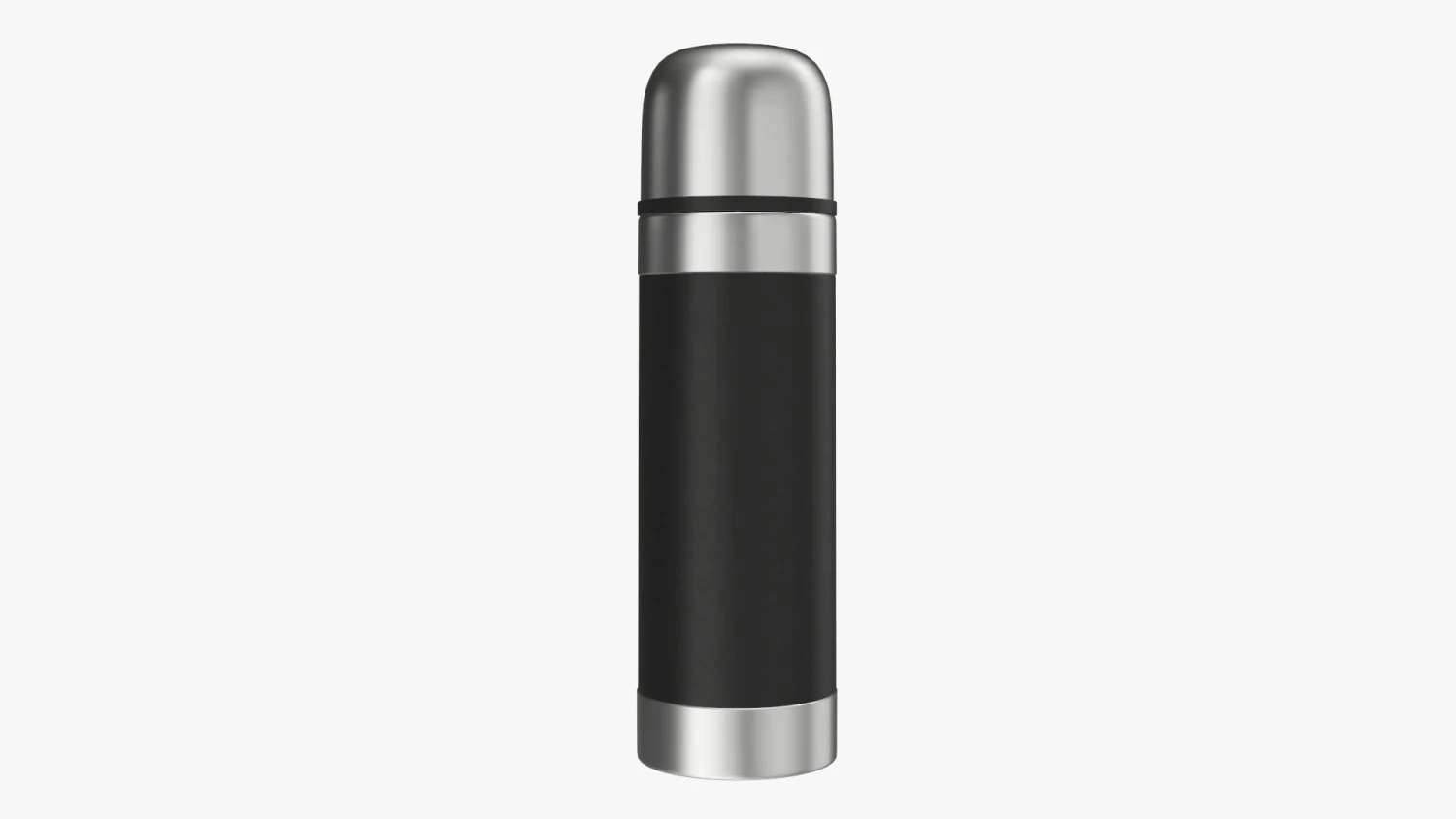 thermos with cup and holder large stainless steel 3D Model .c4d .max .obj .3ds .fbx .stl .blend 