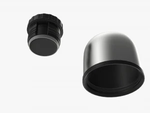thermos with cup and holder large stainless steel 3D Model