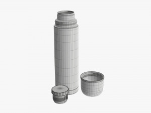 thermos with cup opened large stainless steel Modello 3D