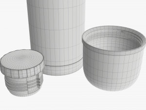 thermos with cup opened large stainless steel Modello 3D