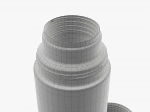 thermos with cup opened large stainless steel 3D Model