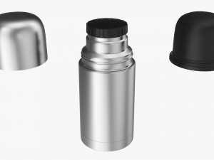 thermos with cup stainless steel small Modelo 3D