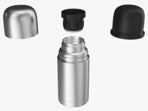 thermos with cup stainless steel small Modelo 3D