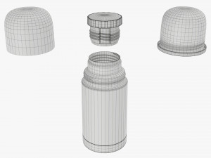 thermos with cup stainless steel small Modelo 3D
