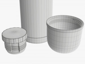 thermos with cup opened stainless steel small 3D Модель