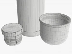 thermos with cup opened stainless steel small 3D Model