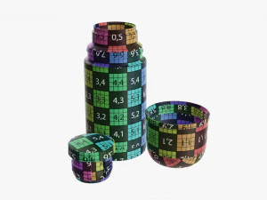 thermos with cup opened stainless steel small 3D Model