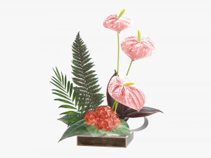 kunstmatige anthurium samenstelling 01 3D Model