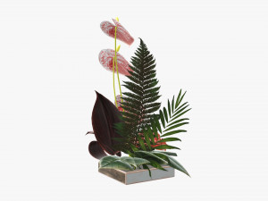 artificial anthurium composition 01 3D Model
