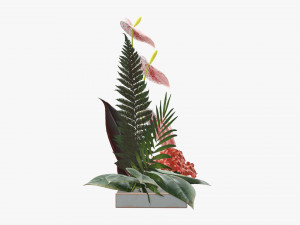 artificial anthurium composition 01 3D Model
