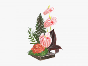 artificial anthurium composition 01 3D Model