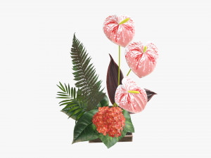 artificial anthurium composition 01 3D Model