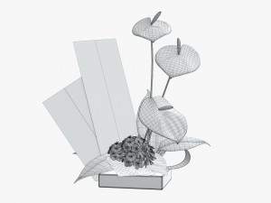 artificial anthurium composition 01 3D Model