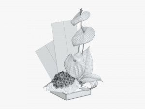 artificial anthurium composition 01 3D Model
