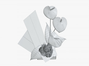 artificial anthurium composition 01 3D Model