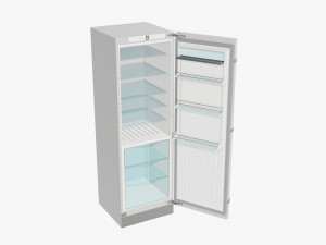 free-standing refrigerator with door opened 3D Model