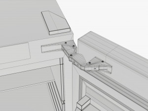 free-standing refrigerator with door opened 3D-Modell