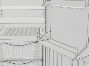 free-standing refrigerator with door opened 3D-Modell