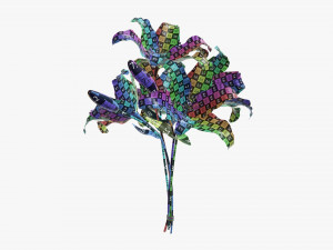 lily flowers bouquet 3D Model