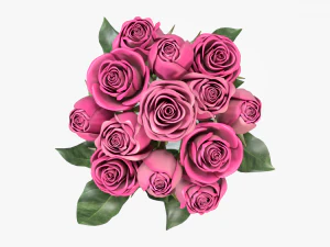 rose flowers in a glass vase 3D Model