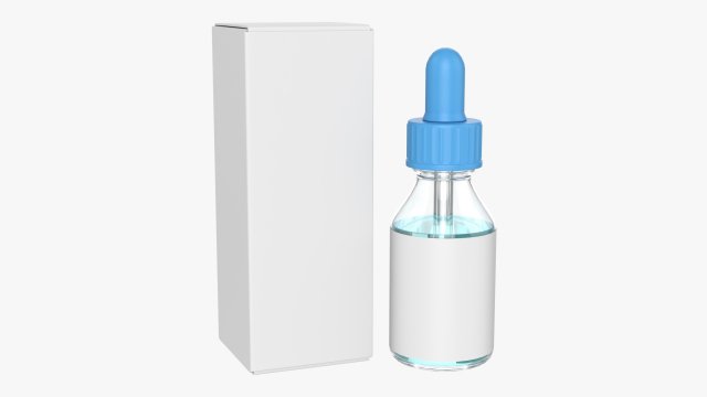 bottle with dropper mock-up 3D 모델 .c4d .max .obj .3ds .fbx .stl .blend 