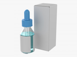 bottle with dropper mock-up 3D 모델