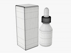 bottle with dropper mock-up 3D 모델