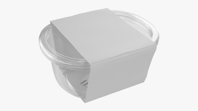 lunch box with plastic lid and fork Model 3D .c4d .max .obj .3ds .fbx .stl .blend 