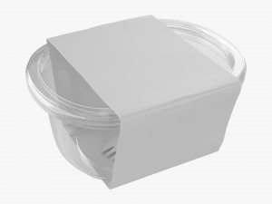 lunch box with plastic lid and fork 3D Model