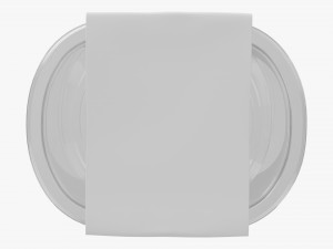 lunch box with plastic lid and fork Model 3D