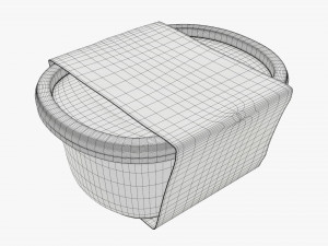lunch box with plastic lid and fork Model 3D
