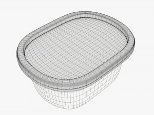 lunch box with plastic lid and fork Model 3D
