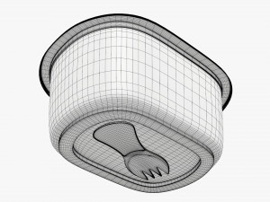 lunch box with plastic lid and fork Model 3D