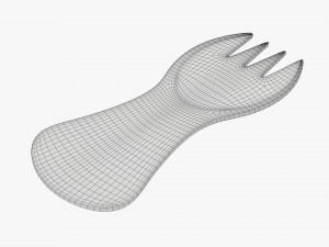 lunch box with plastic lid and fork Model 3D