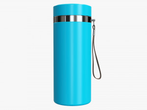 vacuum thermos bottle flask 01 blue 3D Model