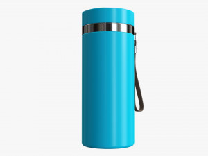 vacuum thermos bottle flask 01 blue 3D Model
