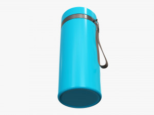 vacuum thermos bottle flask 01 blue 3D Model