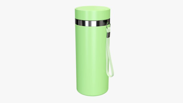 vacuum thermos bottle flask 01 green Modelo 3D .c4d .max .obj .3ds .fbx .stl .blend 