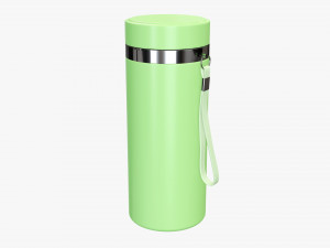 vacuum thermos bottle flask 01 green Modelo 3D
