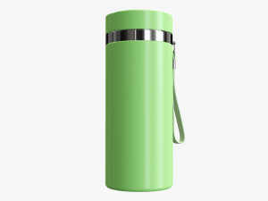 vacuum thermos bottle flask 01 green Modelo 3D