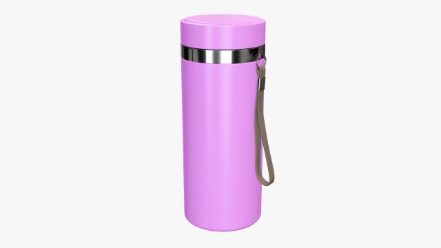 vacuum thermos bottle flask 01 pink Modèle 3D .c4d .max .obj .3ds .fbx .stl .blend 